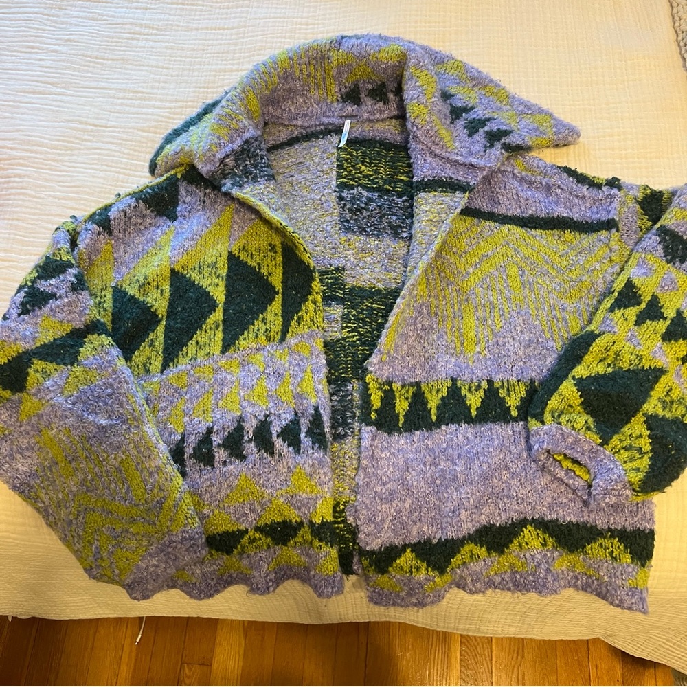 Free People Patterned Cardigan Sweater